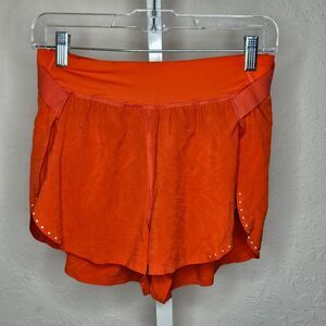 Lululemon Speed Up Shorts 4” Flame Surge Jacquard Reflective Running Orange Size